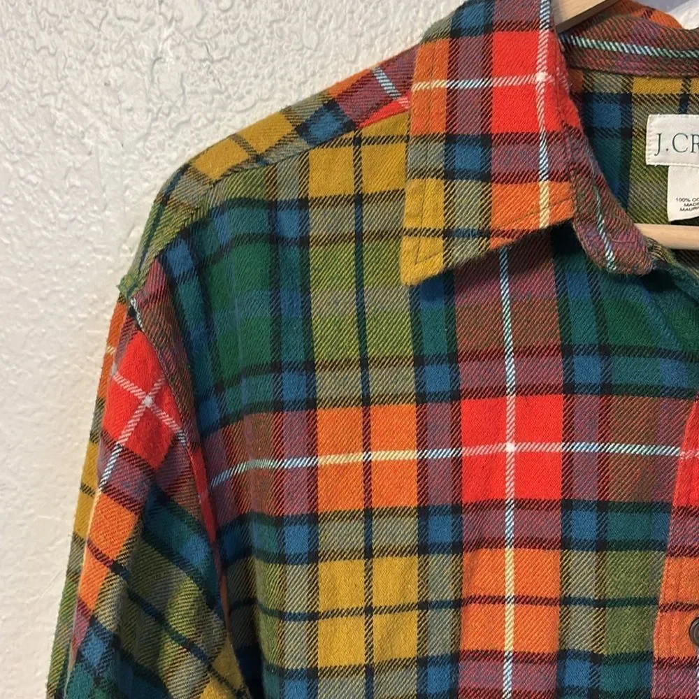 J. Crew Plaid Flannel Button Down Shirt Medium